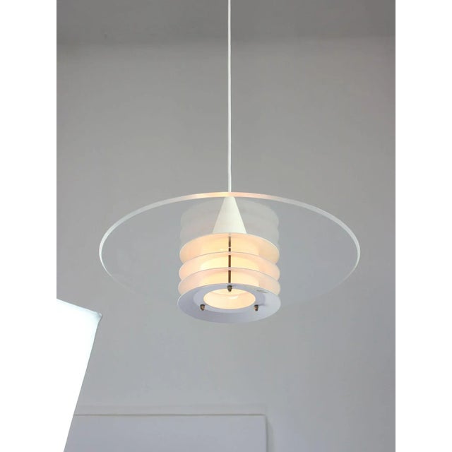 Scandinavian Duett Acrylic Glass and Metal Pendant Lamp from Landskrona Sweden, 1990s For Sale - Image 9 of 18