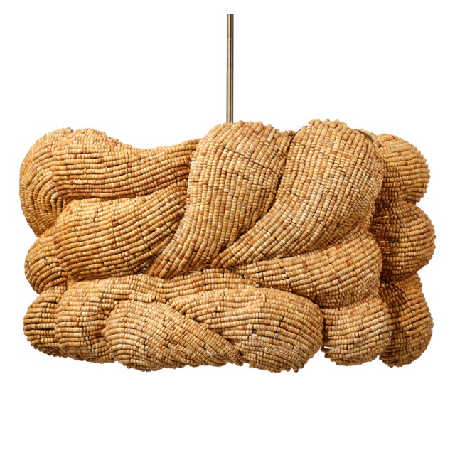 Jamie Young Large Anguilla Chandelier in Cream Wood Beads For Sale - Image 10 of 10