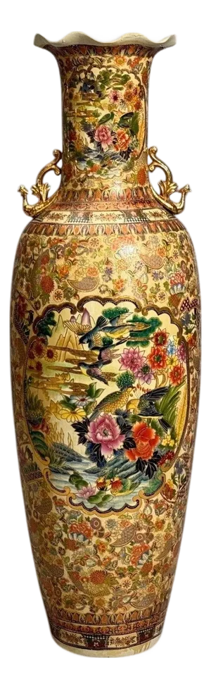 Chinese Rose Medallion, Monumental Floor Vase, Porcelain, Gilt, China, 20th C.