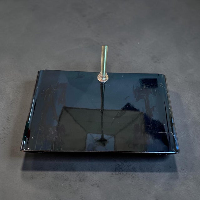 1970s Vintage Toyo Japan Black Lacquer Waterfall Table Lamp For Sale - Image 5 of 9