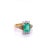 Contemporary Vintage 2.77 carat Colombian Emerald and Trillion Cut Diamonds in 18k Gold Ring, Size 7.5 For Sale - Image 3 of 7