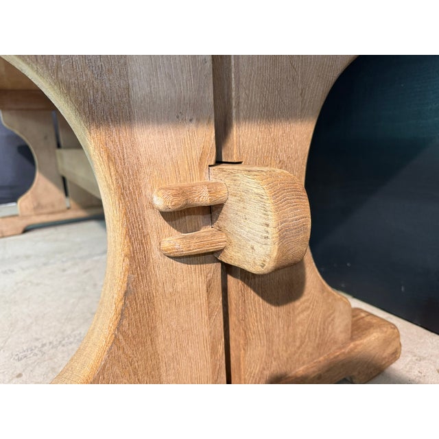 Bleached Oak Farmhouse Dining Table, 1920s For Sale - Image 9 of 16