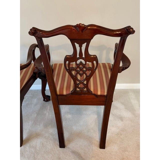 Wood Late 20th Century English Traditional Chippendale Mahogany Armchairs - A Pair For Sale - Image 7 of 18