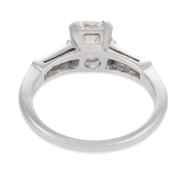 Mid Century Gia 1.01 Carat Old Mine Cut Diamond Platinum Engagement Ring, Size 5.5 For Sale In Los Angeles - Image 6 of 8