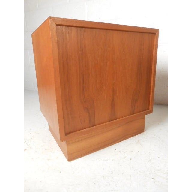 Contemporary Mid-Century Modern Style Teak Nightstands For Sale - Image 3 of 13