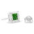 Sterling Silver Color Treated Princess Diamond Quad Stud Earring (1/2 cttw, Green Color, I1-I2 Clarity) For Sale - Image 4 of 8