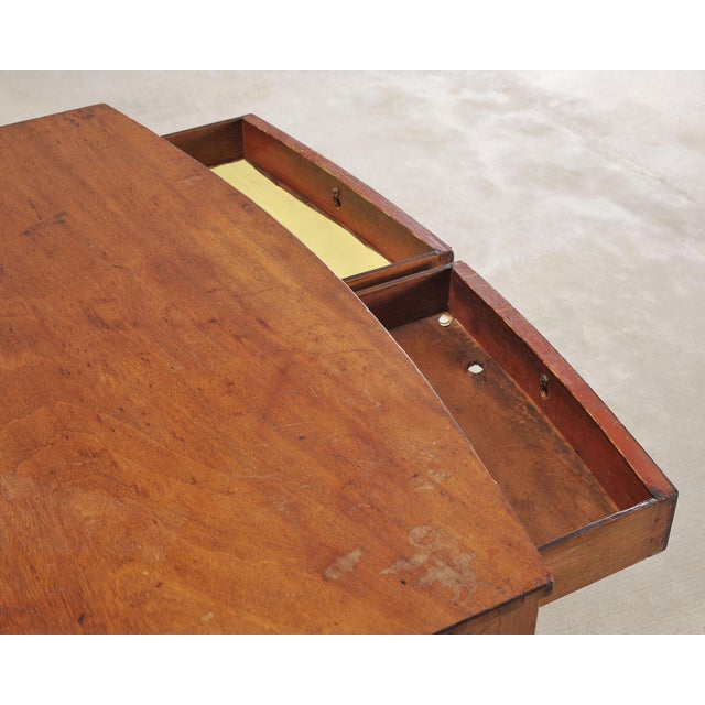19th C. English Regency Bow Front Side Table or Small Desk For Sale - Image 13 of 18