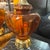 Large Amber Glass, Brass and Wood Table Lamps a Pair For Sale In Miami - Image 6 of 10