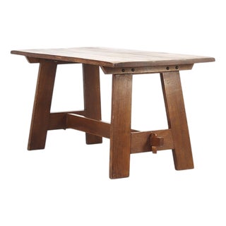 Vintage Rustic Farmhouse Dining Table For Sale