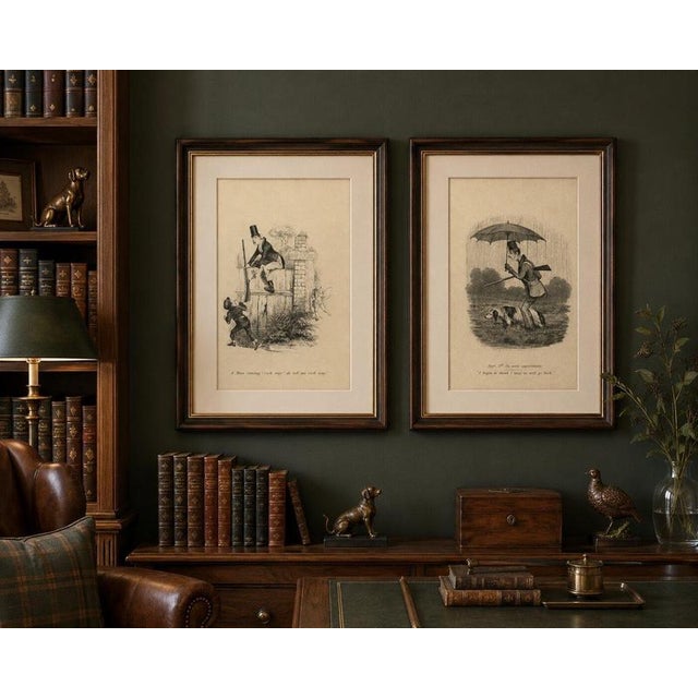 Robert seymour cockney sportsmen hunting caricatures, set of 2, 1836 this amusing set of two original 19th-century british...