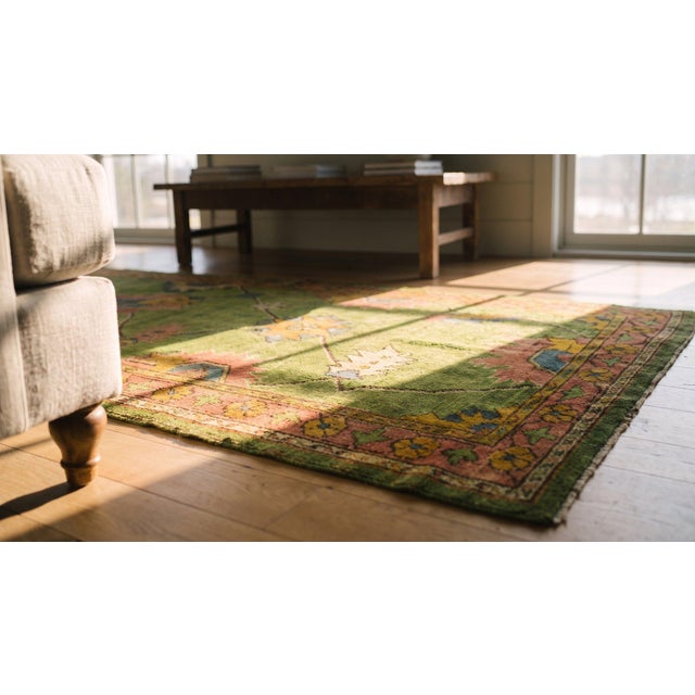 Late 19th Century Turkish Oushak Carpet ( 4'4" x 11'6" - 132 x 350 ) For Sale - Image 14 of 15