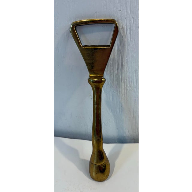 Mid-Century Modern Vintage Horse Hoof Shaped Brass Bottle Opener For Sale - Image 3 of 10