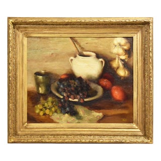 Dreyfus Marcel, Still Life With Fruit, 20th-century, Oil on Canvas, Framed For Sale
