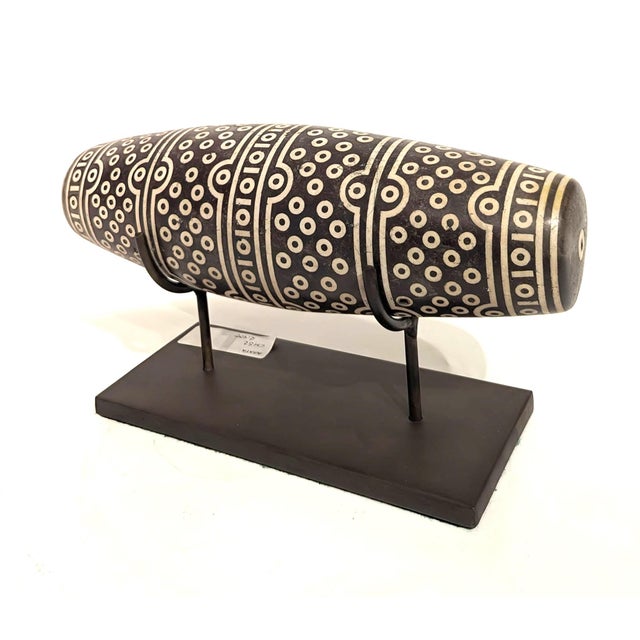 Mid 20th Century Tibetan Dzi Bead "Thousand Eye" Sculpture With Stand For Sale - Image 5 of 7