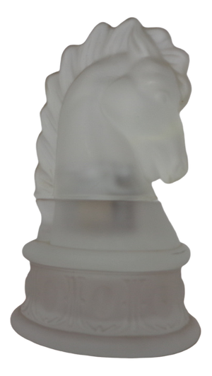 French Horse Lighter & Ashtray in Frosted Crystal Glass, 1960s, Set of 3