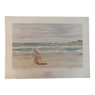 1980s Michelle Kennedy "First Day at the Beach" Signed Numbered Print For Sale