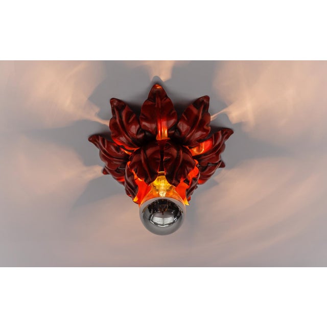 Red Florentine Ceiling Lamp from Kögl, Germany, 1960s For Sale - Image 6 of 16