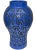 Blue Moroccan Vase W/ Chiseled Motif For Sale - Image 4 of 11