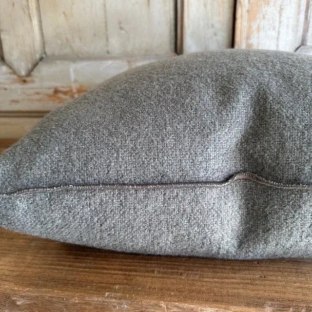 Not Yet Made - Made To Order Bouclette French Wool Accent Pillow With Down Insert For Sale - Image 5 of 6