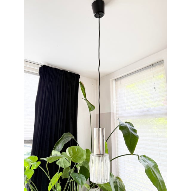 Mid-Century Modern Textured Glass Pendant Lights, 1960s, Set of 2 For Sale - Image 11 of 17