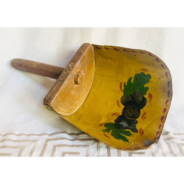 Yellow Antique American Farmhouse Style Grain Scoop For Sale - Image 8 of 12