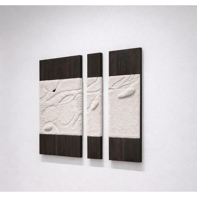 Triptyque Wall Sculpture in Wool and Metal by Tina Tictone For Sale - Image 6 of 6
