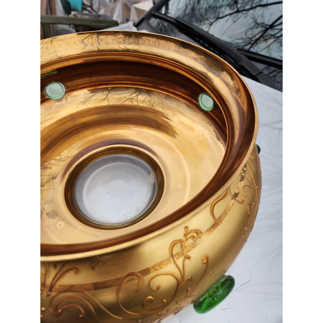 Vintage Tre Fuochi Murano Glass 24k Gold Overlay on Cobalt Blue Glass - Made in Italy For Sale - Image 11 of 14