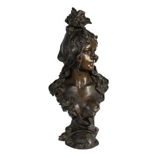 Bust of a Young Woman, 1900, Bronze For Sale