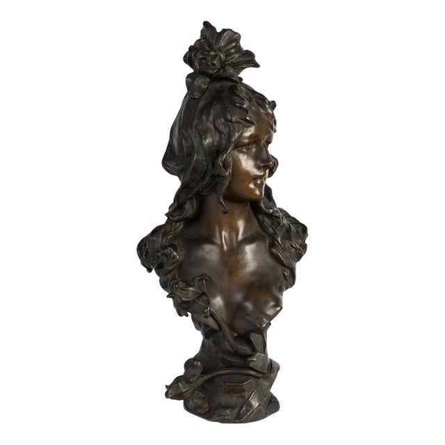 Bust of a Young Woman, 1900, Bronze For Sale