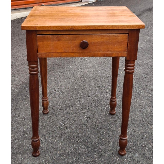 Brown Early 20th Century American Style Mixed Fruitwood Single Drawer Work Table For Sale - Image 8 of 10