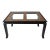 1970s Attributed to Chin Hua by Raymond Sobota for Century — Black Lacquer & Burl Glass-Top Extension Table, Model 540-333 For Sale