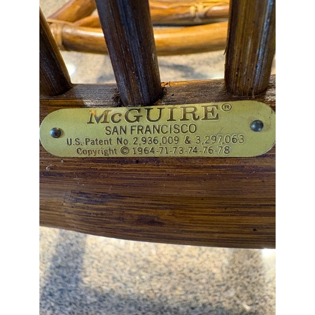 Mid-Century Modern 1970s McGuire Bamboo & Rattan Side Chairs (2) For Sale - Image 3 of 12