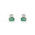 Modernist Two-Tone 18k Gold Emerald & Diamond Duo Estate Stud Earrings- A Pair For Sale - Image 4 of 13