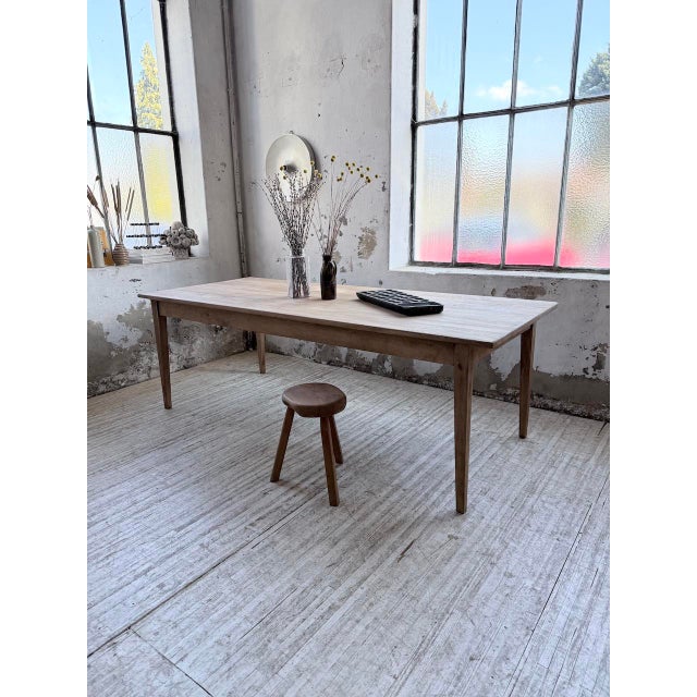Vintage Farm Table in Cherry Wood, 1970s For Sale - Image 6 of 18