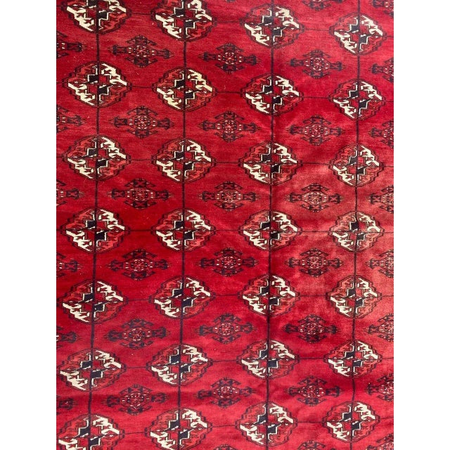 Large Mid Century Turkmen Bokhara Rug For Sale - Image 17 of 18