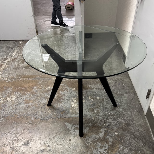 West Elm West Elm Jensen Round Glass Dining Table, 40 Inch For Sale - Image 4 of 12
