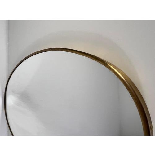Italian Oval Brass Framed Wall Mirror, 1960s For Sale - Image 9 of 12