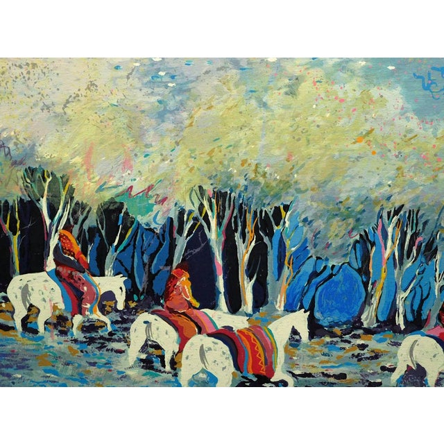 Earl Biss "Rainbow Warriors Wondering Through the Autumn" Unframed For Sale In Denver - Image 6 of 8