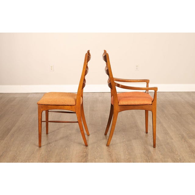 Mid-Century Modern Lane Rhythm Mid Century Modern Set Of Six Walnut Dining Chairs For Sale - Image 3 of 18