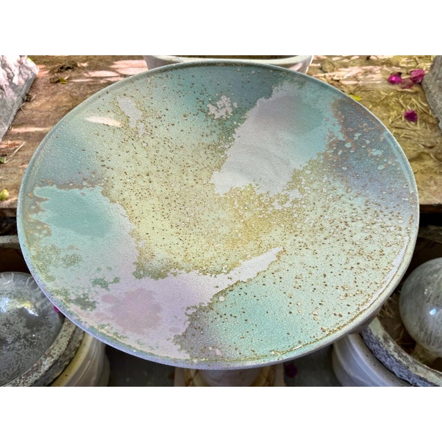 Vintage Tony Evans Huge Abstract Modernist Raku Ceramic Studio Art Pottery Decorative Platter 19" For Sale In San Diego - Image 6 of 12
