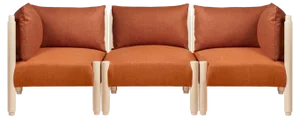 Natural and Orange Stand by Me Sofa with Pillows by Storängen Design