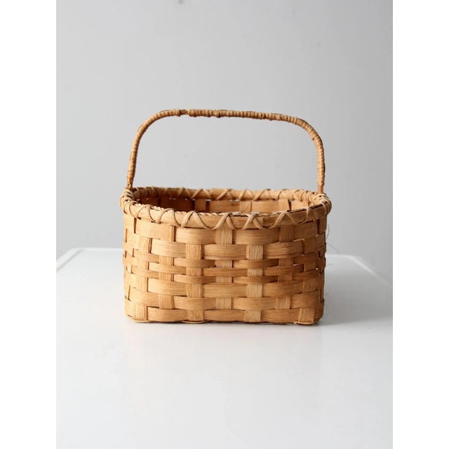 Vintage Splint Weave Basket For Sale - Image 4 of 13