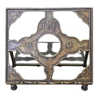 Aged Brass Adjustable Book Stand For Sale