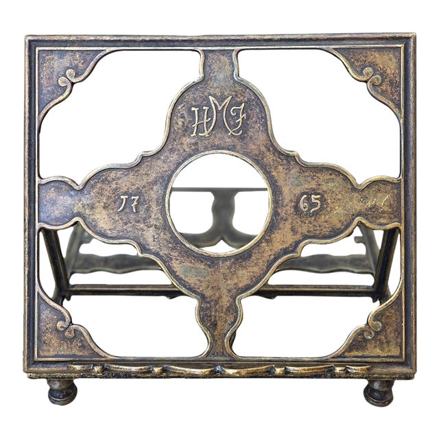 Aged Brass Adjustable Book Stand For Sale