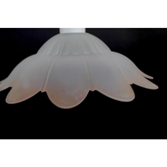 Pink and White Glass Flower Pendant Light | Kromer Leuchten For Sale In Fayetteville, AR - Image 6 of 11