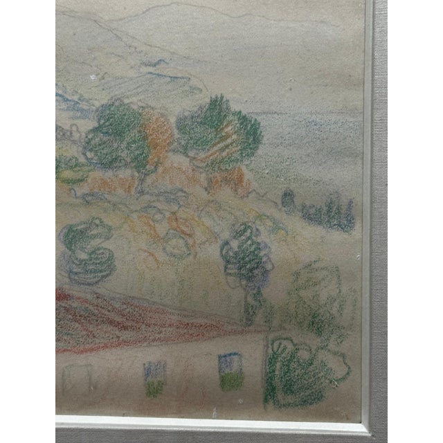 Henri-Edmond Cross, Landscape of Provence, 1800s, Colored Pencils on Paper, Framed For Sale - Image 10 of 17