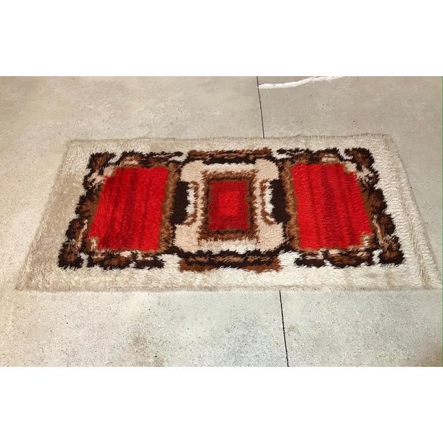 Abstract Graphic Wall or Floor Wool Rug, 1960s For Sale - Image 4 of 9