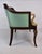 2000 - 2009 French Empire Style Curved Walnut Settee With Dolphin Arms, New Green Silk For Sale - Image 5 of 13