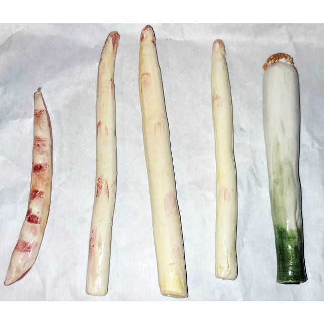 Ceramic 1990s French Majolica Asparagus Pitcher With Spears For Sale - Image 7 of 11