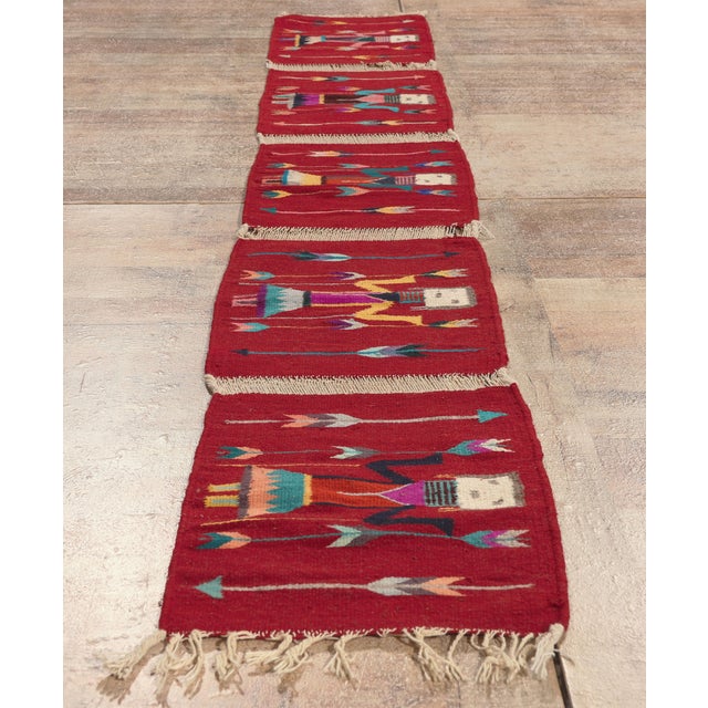 Vintage Yeibichai American Rug, 01'04 X 09'02 For Sale - Image 9 of 10